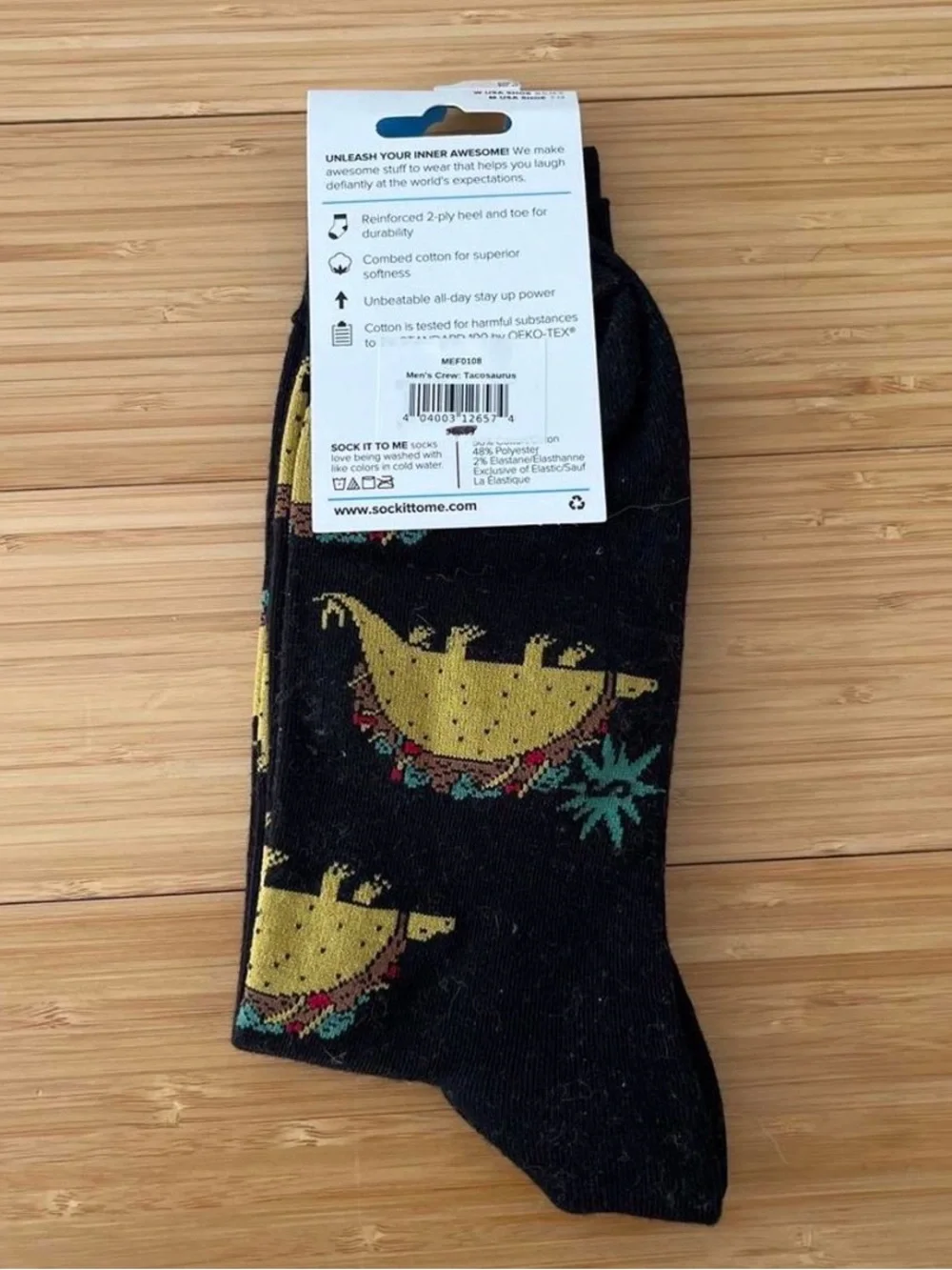 Merry and Bright Tacosaurus Crew Socks